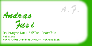 andras fusi business card